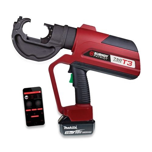 PATRIOT® T3 12-TON BATTERY CRIMPER, C-HEAD, UNCOVERED, (2) 3.0AH 18V LI-ION BATTERIES, 120V-AC CHARGER, HARD CASE